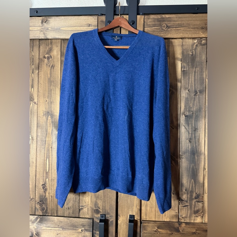 Brooks Brothers Deep Blue V-Neck Sweater
